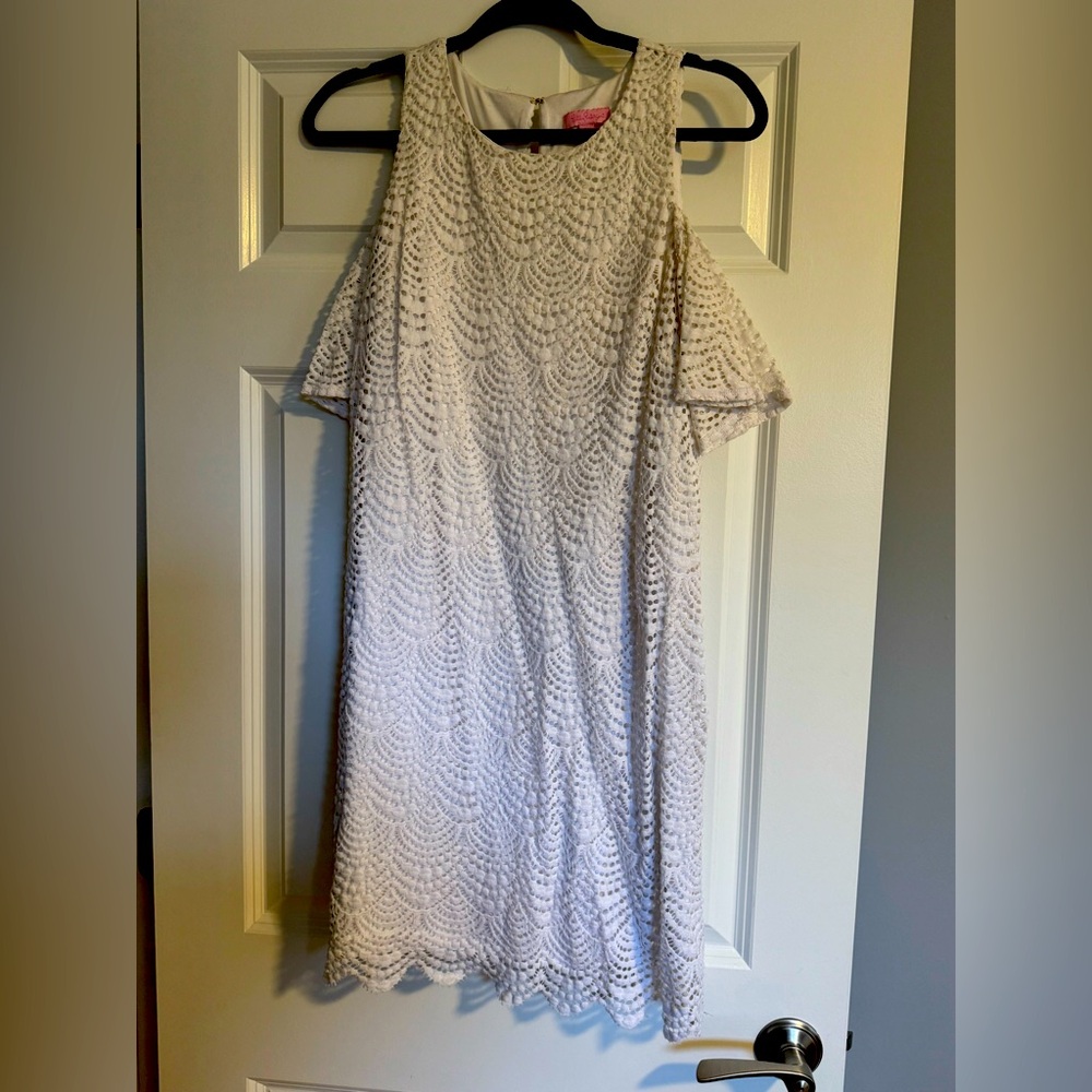 Lilly Pulitzer white cold shoulder dress